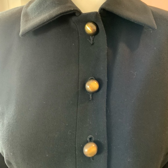 CAbi Abbott Blazer Jacket Black Ponte Knit Button 3/4 Puff Sleeve 3027 Size 4 - Picture 7 of 13